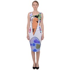 Easter Bunny Happy Easter T- Shirt Hip Hop Happy Easter T- Shirt Sleeveless Pencil Dress