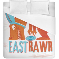 Easter Dinosaur T- Shirt Happy East Rawr T- Rex Dinosaur Easter Bunny T- Shirt Duvet Cover (king Size)
