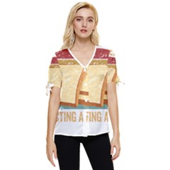 Bread Baking T- Shirt Funny Bread Baking Baker My Yeast Expecting A Bread T- Shirt Bow Sleeve Button Up Top