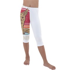 Fennec Fox T- Shirt Fennec Fox Is My Spirit Animal T- Shirt Kids  Lightweight Velour Capri Leggings 