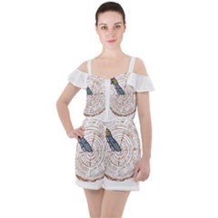 Bushcraft T- Shirt Bushcraft Wilderness Living T- Shirt Ruffle Cut Out Chiffon Playsuit