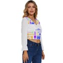 Abstract T- Shirt Blockage T- Shirt Long Sleeve V-Neck Top View3