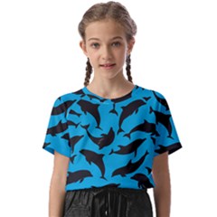 Dolphin Silhouette Pattern Kids  Basic T-shirt