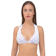 Abstract T- Shirt Honeycomb Pattern T- Shirt Double Strap Halter Bikini Top
