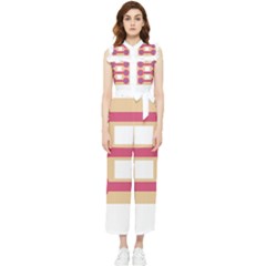 Abstract T- Shirt Model 23 T- Shirt Women s Frill Top Chiffon Jumpsuit