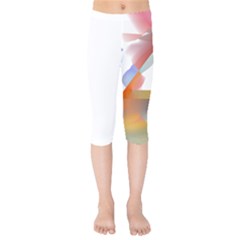 Abstract T- Shirt Pink Colorful Abstract Minimalism T- Shirt Kids  Capri Leggings 