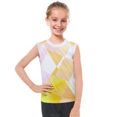 Abstract T- Shirt Yellow Chess Cell Abstract Pattern T- Shirt Kids  Mesh Tank Top