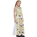 Art T- Shirt Brown Bunnies And Orange Carrots On Goldenrod Easter Pattern T- Shirt Kids  Satin Sleeveless Maxi Dress View3
