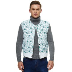 Art T- Shirt Pastel Blue Bunnies And Sky Blue Carrots On Cotton Candy Pink Easter Pattern T- Shirt Men s Button Up Puffer Vest	