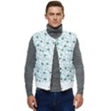 Art T- Shirt Pastel Blue Bunnies And Sky Blue Carrots On Cotton Candy Pink Easter Pattern T- Shirt Men s Button Up Puffer Vest	 View1