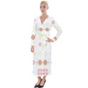 Christmas Cross Stitch Pattern Effect Holidays Symmetry Velvet Maxi Wrap Dress View1