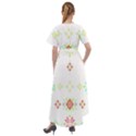 Christmas Cross Stitch Pattern Effect Holidays Symmetry Front Wrap High Low Dress View2