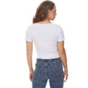 Batik T- Shirt Batik Flower Pattern T- Shirt Twist Front Crop Top View4
