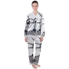 Funny Statue Of Liberty Parody Women s Long Sleeve Satin Pajamas Set	