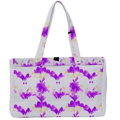 Bats Pattern T- Shirt White Bats And Bows Pink Yellow T- Shirt Canvas Work Bag