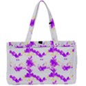Bats Pattern T- Shirt White Bats And Bows Pink Yellow T- Shirt Canvas Work Bag View1