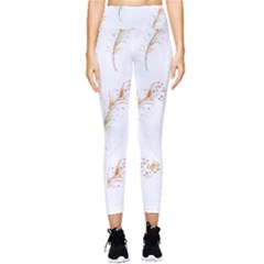 Boho Feather Pattern T- Shirt Boho Feather Pattern 8 Pocket Leggings 