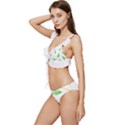 Boho Leaf Pattern T- Shirt Boho Leaf Pattern8 Low Cut Ruffle Edge Bikini Set View2