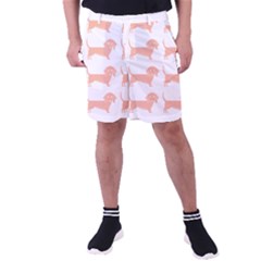 Dachshund Dog Pattern T- Shirt Brown Dachshund Dog Breed Cute Pattern T- Shirt Men s Pocket Shorts