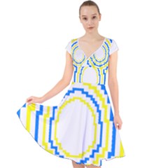 Easter Eggs T- Shirt Easter Eggs Pattern T- Shirt Cap Sleeve Front Wrap Midi Dress