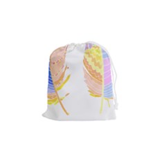 Feathers Design T- Shirtfeathers T- Shirt (4) Drawstring Pouch (small)