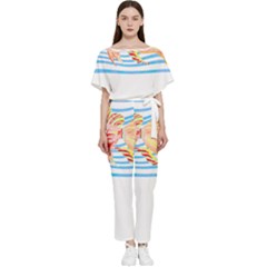 Fishing Lover T- Shirtfish T- Shirt (3) Batwing Lightweight Chiffon Jumpsuit