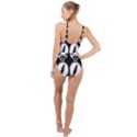 Black And White Deadhead Grateful Dead Steal Your Face Pattern High Neck One Piece Swimsuit View2