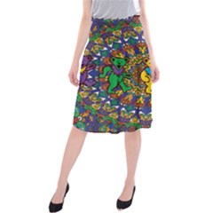 Grateful Dead Pattern Midi Beach Skirt by Sarkoni