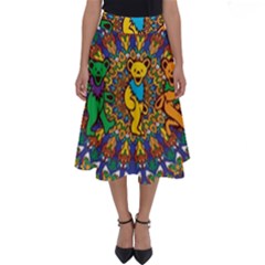 Grateful Dead Pattern Perfect Length Midi Skirt by Sarkoni