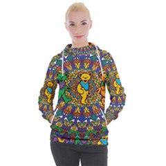 Grateful Dead Pattern Women s Hooded Pullover by Sarkoni