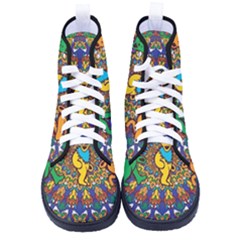 Grateful Dead Pattern Women s High-top Canvas Sneakers by Sarkoni
