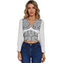Flower Of Life T- Shirt Flower Of Life Mandala T- Shirt Long Sleeve V-Neck Top View1