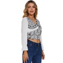 Flower Of Life T- Shirt Flower Of Life Mandala T- Shirt Long Sleeve V-Neck Top View3