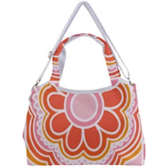 Flower T- Shirt Flower Granny Square T- Shirt Double Compartment Shoulder Bag