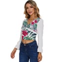 Hawaii T- Shirt Hawaii Cup Creative T- Shirt Long Sleeve V-Neck Top View2