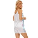 Hawaii T- Shirt Hawaii Diana Flower Pattern T- Shirt V-Neck Satin Pajamas Set View3