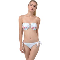 Hawaii T- Shirt Hawaii Efflorescence Pattern T- Shirt Twist Bandeau Bikini Set