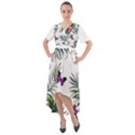 Hawaii T- Shirt Hawaii Lent Flowers Pattern T- Shirt Front Wrap High Low Dress View1