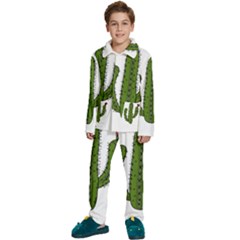 Cactus Desert Plants Rose Kids  Long Sleeve Velvet Pajamas Set