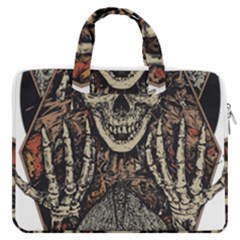 Gray And Multicolored Skeleton Illustration Macbook Pro 16  Double Pocket Laptop Bag 