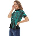 Angry Male Lion Predator Carnivore Women s Short Sleeve Double Pocket Shirt View3