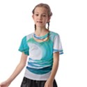Tsunami Tidal Wave Wave Minimalist Ocean Sea Kids  Front Cut T-Shirt View2