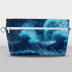 Moonlight High Tide Storm Tsunami Waves Ocean Sea Handbag Organizer