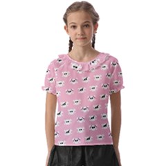 Girly Girlie Punk Skull Kids  Frill Chiffon Blouse
