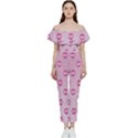 Alien Pattern Pink Bardot Ruffle jumpsuit View1