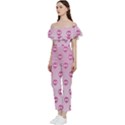 Alien Pattern Pink Bardot Ruffle jumpsuit View2