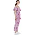 Alien Pattern Pink Bardot Ruffle jumpsuit View3