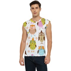 Cute Owls Pattern Men s Raglan Cap Sleeve T-shirt