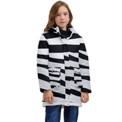 White Tiger Skin Kids  Hooded Longline Puffer Jacket