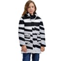 White Tiger Skin Kids  Hooded Longline Puffer Jacket View1